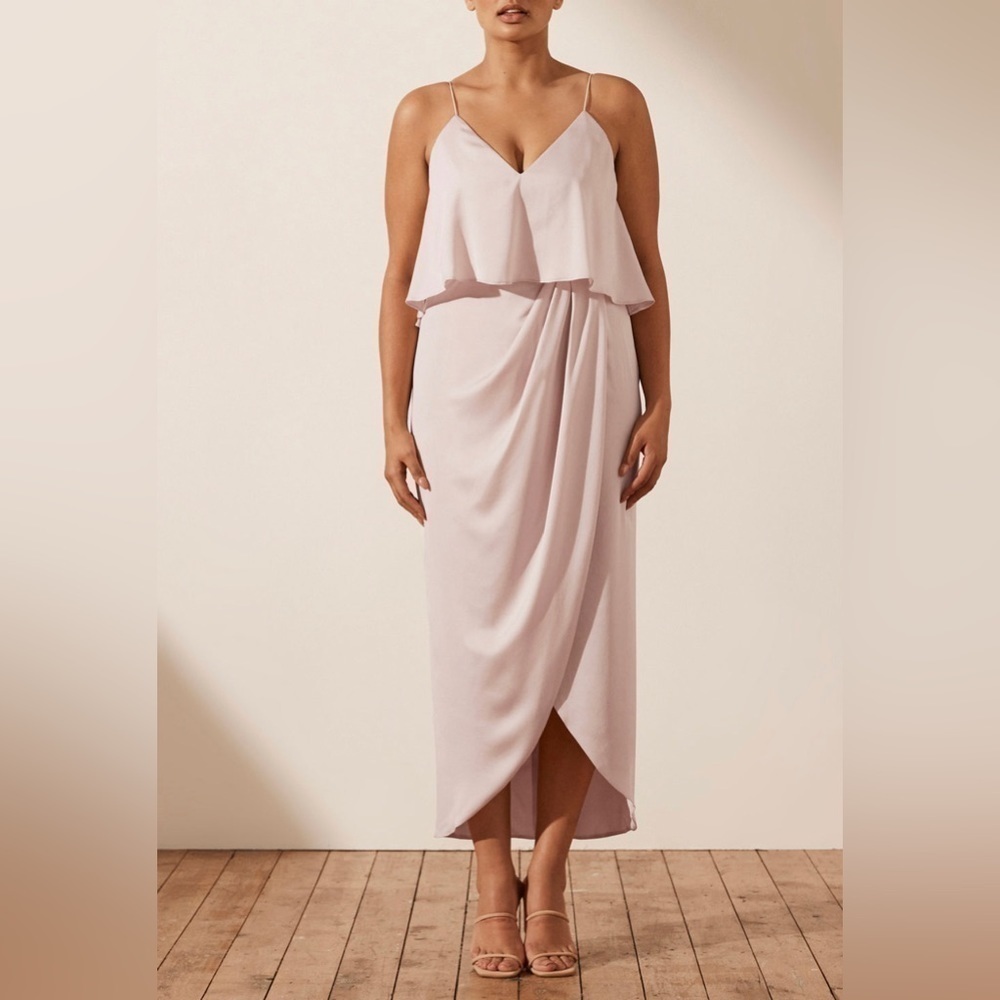 New! Shona Joy LUXE COCKTAIL FRILL DRESS - porcelain size 10